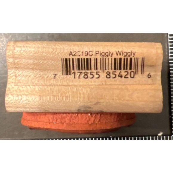 Pig Wood Mounted Rubber Stamp By Rubber Stampede Piggly Wiggly A2519C - Picture 4 of 4